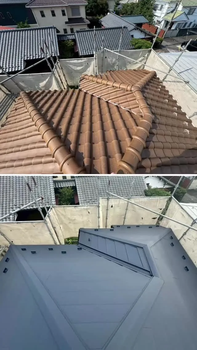 さいたま市　葺き替え工事　スーパーガルテクト